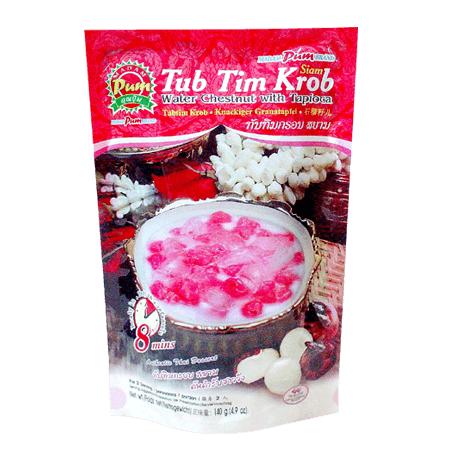 ทับทิมกรอบ ( Water Chestnut with Tapioca ) Tub tim krob siam