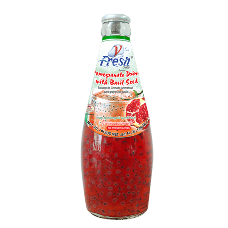 น้ำทับทิม แมงลัก(Pomegranate drink with Basil Seed) Juice