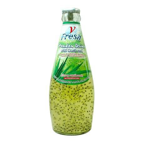 น้ำใบเตย แมงลัก(Pandan drink with Basil Seed) Juice