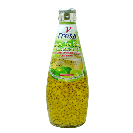 น้ำชามะนาว แมงลัก(Lemon Tea Drink with Basil Seed) Juice