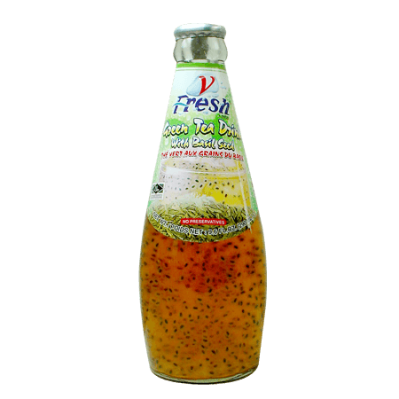 น้ำชาเขียว แมงลัก(Green Tea Drink with Basil Seed) Juice
